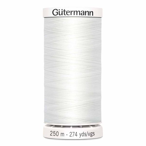 Fil de polyester tout usage Gutermann 250m nouveau blanc