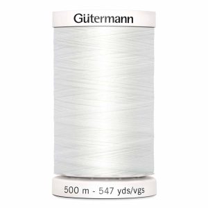 Fil de polyester tout usage Gutermann 500m nouveau blanc