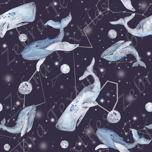 Baleine dans l'espace fond marine