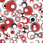 Cercle rouge et noir fond blanc