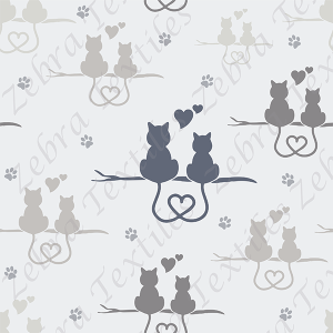 Chat amoureux fond taupe