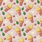Cornet banane et noix fond rosé