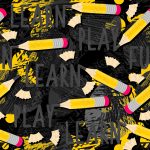 Crayon d'école fond noir