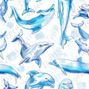 Dauphin bleu fond blanc