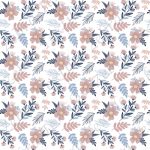 Fleurit rose et bleu fond blanc