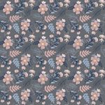 Fleurit rose et bleu fond gris