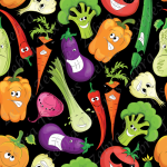 Légume varié fond noir
