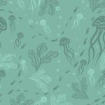 Méduse dans la mer fond aqua
