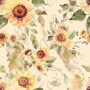 Tournesol aquarelle fond crème