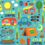 Camping d'été fond aqua