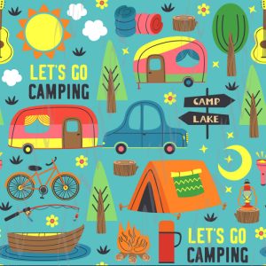 Camping d'été fond aqua