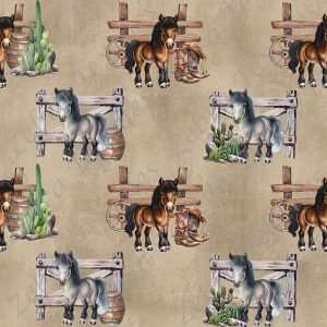 Cheval brun et gris fond brun