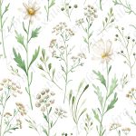 Fleur d'été aquarelle fond blanc