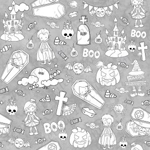 Halloween vampire fond gris à dessiner