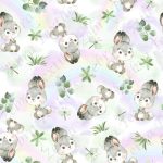 Lapin et libellule fond arc-en-ciel