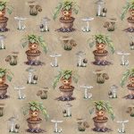 Mandrake et champignon fond brun