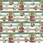 Mandrake et champignon fond rayé