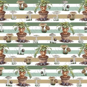 Mandrake et champignon fond rayé