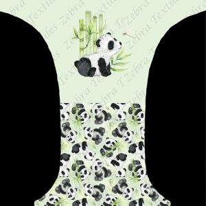 Panda et libellule fond vert