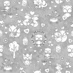 Renard et hibou St-Valentin fond gris à dessiner