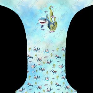 Requin et algue fond bleu aqua