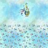 Requin et algue fond bleu aqua