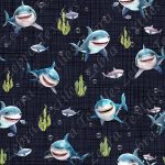 Requin et algue fond lin marine