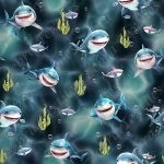 Requin et algue fond océan foncé