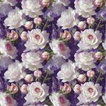 Rose blanche fond mauve