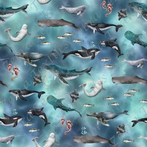 Animaux marins fond aqua