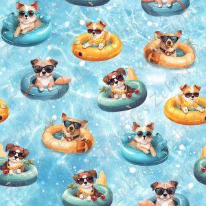 Chien dans la piscine fond eau