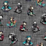 DJ Skull fond lin gris noir