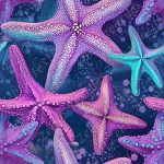 Étoile de mer mauve fond marine