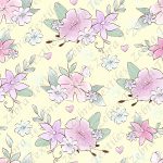 Floral rosé fond jaune