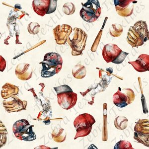 Joueur de baseball fond crème