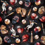Joueur de baseball fond noir