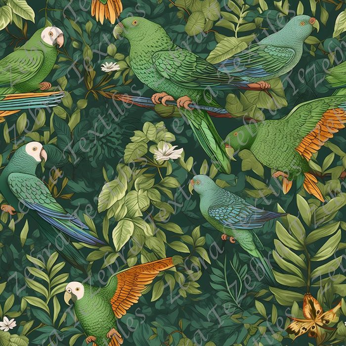 Perroquet vert sous les tropiques