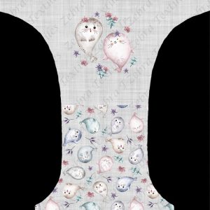 Phoque mignon et fleur fond gris