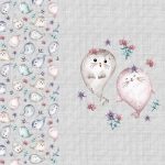 Phoque mignon et fleur fond gris Panneau doudou