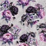 Poids lourd et pivoine fond gris