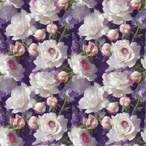 Rose blanche fond mauve