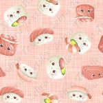 Sushi poisson fond lin rose 33