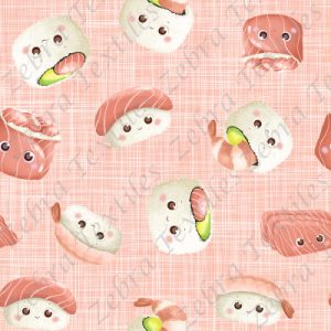 Sushi poisson fond lin rose 33