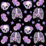 Tête de mort et thorax fond noir