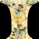 Abeille et miel fond hexagone