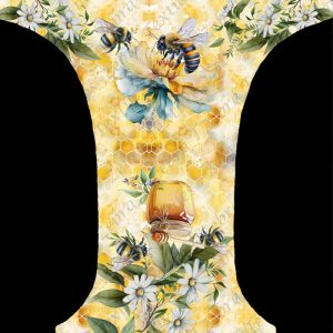 Abeille et miel fond hexagone