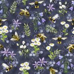 Abeille fleur bleue fond marine géo