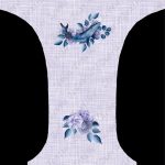 Baleine et fleur mauve fond lin mauve