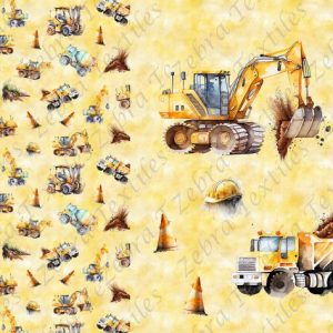 Camion de construction jaune fond jaune Panneau doudou