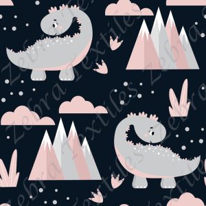 Collection dino mignon gris fond marine